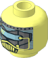 Minifig Head Robot with Small Blue Mask Pattern