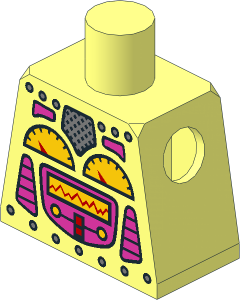 Minifig Torso with Female Clockwork Robot Pattern