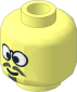 Minifig Head with Glasses with Grey Moustache, Crosseyed Pattern