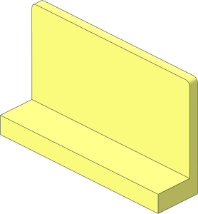 Panel  1 x  4 x  2 with Rounded Corners