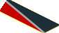 Sticker  0.8 x  2.5 with Black Trapezoid on Red Background Right