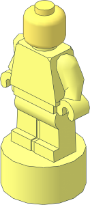 Minifig Statuette with Molded Bright Light Yellow Head Pattern