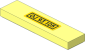 Tile  1 x  4 with Yellow Licence Plate with Black "OJ 93 105" Sticker