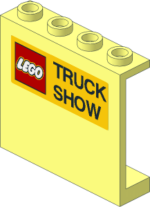 Panel  1 x  4 x  3 with Lego Logo 1973 and Black "TRUCK SHOW" on Yellow Sticker