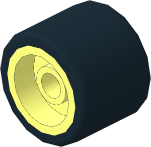 Wheel Rim 11 x 11 with Stud and Pinhole and Black Tyre  11/ 14 x 11 Smooth