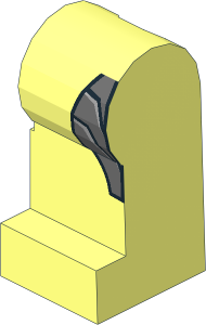 Minifig Leg Left with Dark Bluish Grey Armour Side Pattern