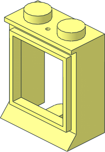 ~Window  1 x  2 x  2 Classic with Solid Studs
