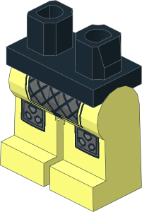 Minifig Hips and Legs with Armour and Spiked Kneepads Pattern