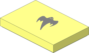 Tile  2 x  3 with Silver Ghost Pattern