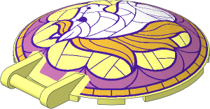 Dish  6 x  6 Inverted - No Studs with Handle with White Horse with Metallic Gold Mane and Metallic Pink Border Pattern