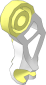 Minifig Arm Mutant Dog Right with White Fur Pattern