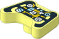 Minifig Video Game Controller with Azure, Yellow and White Display and Buttons Pattern