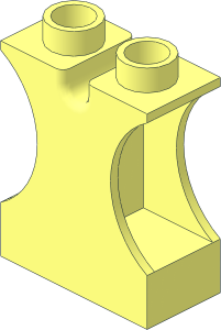~Duplo Brick  1 x  2 x  2 with Scooped Sides without Bottom