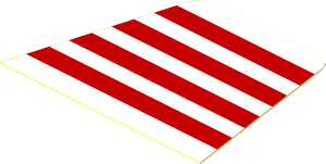 Sticker Minifig Torso with 4 Red Stripes