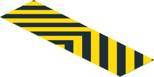 Sticker  1.1 x  3.9 with 12 Black and 11 Yellow Chevrons