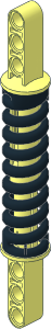 Technic Shock Absorber 14L Thick with Black Fake Spring (Extended)