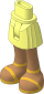 Figure Friends Hips and Legs with Short Skirt with Medium Nougat Legs and Gold Ankle and Foot Strap Sandals Pattern