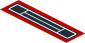Sticker  1.1 x  3.9 with Black Car Front on Red Background