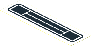 Sticker  1.1 x  3.9 with Black Car Front on White Background
