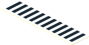 Sticker  0.9 x  3.9 with 12 Black Stripes on White