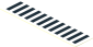Sticker  0.9 x  3.9 with 12 Black Stripes on White