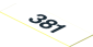 Sticker  0.4 x  1.2 with Black "381" on White Background