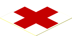 Sticker  1.3 x  1.3 with Red Cross Logo