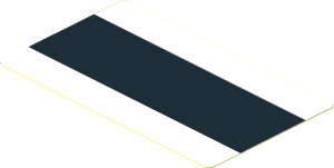 Sticker  1.8 x  3.0 with Black Stripe on White Background