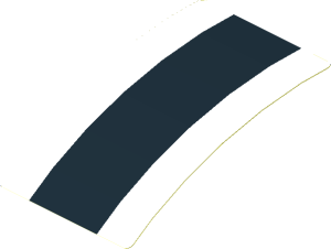 Sticker  1.8 x  3.0 with Black Stripe on White Background (Formed)