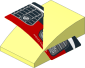 Slope Brick Curved  3 x  2 with Headlamp and Front Bumper on Black Background Right Sticker