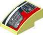 Slope Brick Curved  3 x  2 with Headlamp and Front Bumper on Black Background Left Sticker