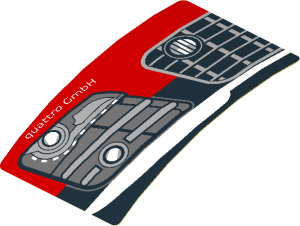 Sticker  1.8 x  3 with Headlamp and Front Bumper on Black Background Right (Formed)
