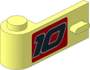 Door  1 x  3 x  1 Left with Black Number 10 on Red Background Sticker