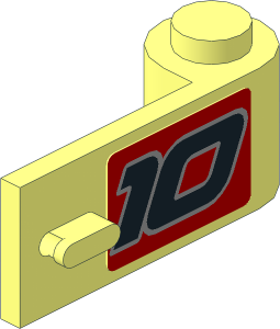 Door  1 x  3 x  1 Right with Black Number 10 on Red Background Sticker