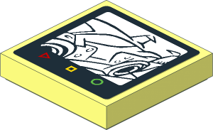 Tile  2 x  2 with Car Detail on Black Background Sticker