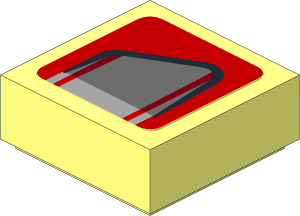 Tile  1 x  1 with Grey Air Vent on Red Background Right Sticker