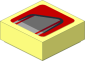 Tile  1 x  1 with Grey Air Vent on Red Background Right Sticker
