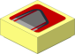 Tile  1 x  1 with Grey Air Vent on Red Background Left Sticker