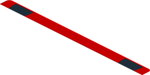 ~Sticker  1.9 x  3.8 with Black Air Vents and White "PORSCHE" on Red Background - First Face
