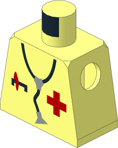 Minifig Torso with Red Cross and Stethoscope Pattern