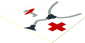 Sticker Minifig Torso with Red Cross and Stethoscope