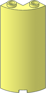 Cylinder Quarter  2 x  2 x  5 with  1 x  1 Cutout