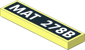 Tile  1 x  4 with White "MAT 278B" on Black Background Sticker