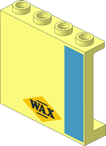 Panel  1 x  4 x  3 Reinforced with Dark Azure Stripe Right and "WAX" on Yellow Diamond Stickers
