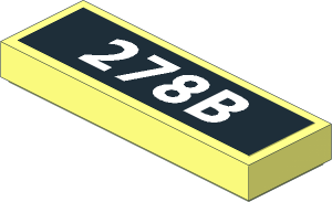 Tile  1 x  3 with White "278B" on Black Background Sticker