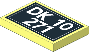 Tile  2 x  3 with White "DK 10 271" on Black Background Sticker