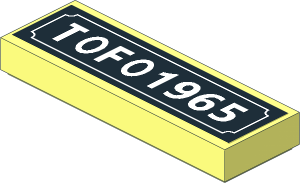 Tile  1 x  3 with White "TOFO 1965" on Black Background Sticker