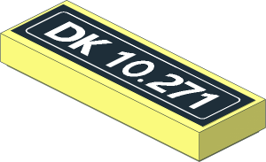 Tile  1 x  3 with White "DK 10.271" on Black Background Sticker