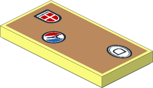 Tile  2 x  4 with France, Germany and Denmark Stickers on Medium Nougat Background Sticker