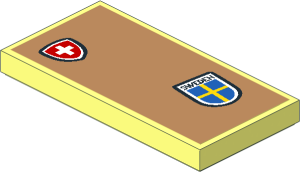 Tile  2 x  4 with Switzerland and Sweden Stickers on Medium Nougat Background Sticker